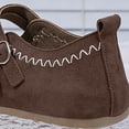 thumbnail image 5 of Shrysg Women's Mary Janes Ballet Flats Shoes with Double Buckle Straps Breathable Faux Leather Round Toe Casual Outdoor Walking Shoes Brown, 5 of 6