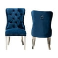 thumbnail image 3 of Baxton Studio Honora Contemporary Glam and Luxe Navy Blue Velvet Fabric and Silver Metal 2-Piece Dining Chair Set, 3 of 7