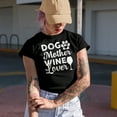 thumbnail image 2 of Dog Mother Wine Lover with Wine Glass & Paw, Black T-Shirt, Medium, 2 of 5