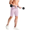 thumbnail image 6 of Breezora Men's Athletic Compression Shorts with Secure Pocket Moisture Wicking Performance Baselayer for Cycling Gym Training and Sports L Size Pink, 6 of 9