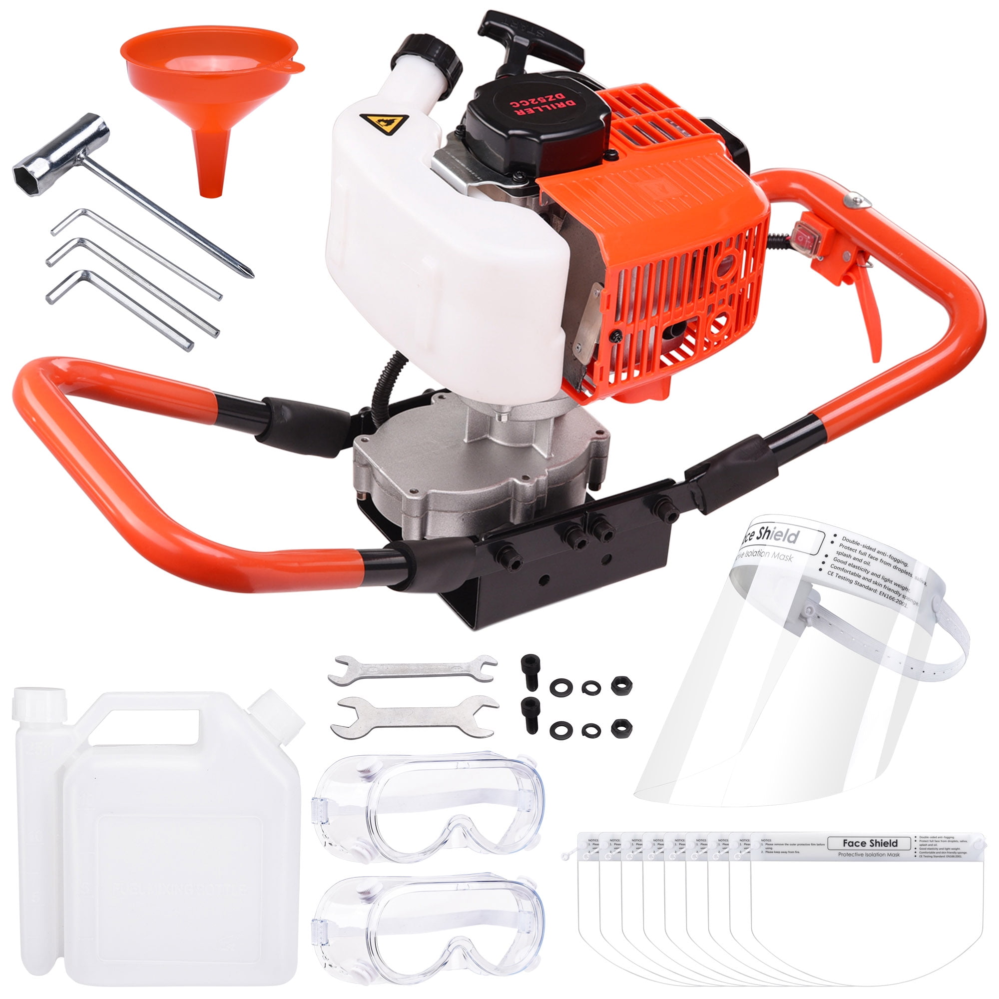 Yeshom 52cc 2.2HP Earth Auger 1 Man Powerhead Petrol Gas Powered Post