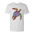 thumbnail image 2 of Wild Bobby, Colorful Rainbow Sea Turtle Animal Lover Mens Premium Tri Blend T-Shirt, Heather White, X-Large, 2 of 3