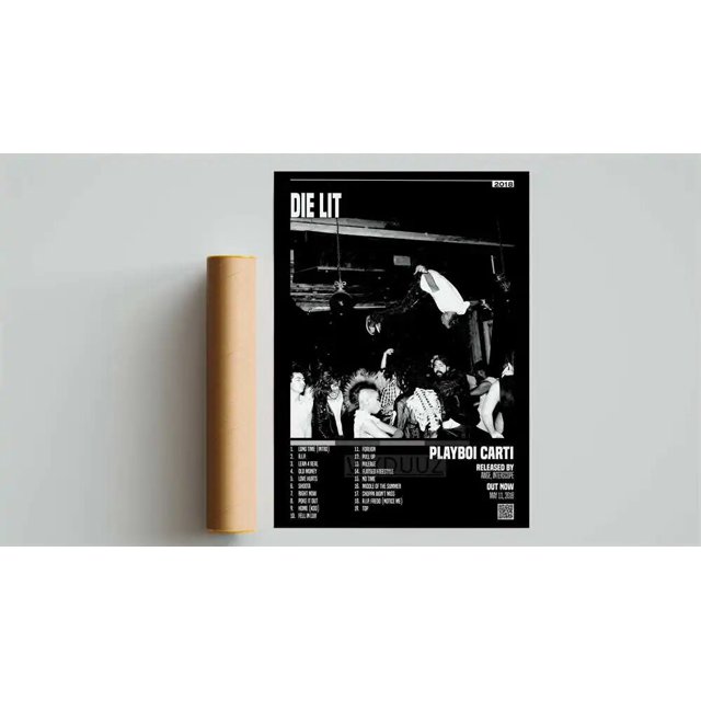 Imagen de decoración de pared de estilo clásico: Póster de colección de cubierta de álbum de cantante Playboi Carti, decoración del hogar de alta calidad, regalo de impresión en lienzo