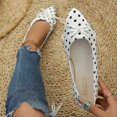 thumbnail image 6 of Puyaiuu Womens Vintage Pointed Toe Polka Dot Bow Flat Slip On Loafer Shoes Daily Fashion Footwear White 39 Gift, 6 of 9