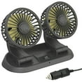 thumbnail image 1 of Electric Car Fan Dual Head Auto Fans 2 Speed Car Cooling Fan 360° Rotatable Car Dashboard Cooling Air Circulator Fan Portable Car Fan with Cigarette Lighter for Vehicles Home, 1 of 2