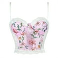 thumbnail image 2 of Elainilye Fashion Corset Tops for Women Sexy Lace-up Floral Print Fishbone Court Vintage Corset Straps Tank Shapewear,Pink, 2 of 8