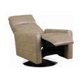 Upholstered Push Back Swivel Recliner Taupe