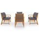 thumbnail image 3 of 5 Piece Garden Lounge Set with Cushion Solid Acacia Wood Outdoor Table and Chair Sets Outdoor Furniture Sets My Lux Decor Round, 3 of 6
