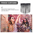 thumbnail image 3 of CIMAXIC Rideaux à Franges 2 Pcs Rideaux à Franges Noirs Guirlande de Fête Fond Décor de Fête, 98.43"X39.37 Pouces(LxW), 3 of 5