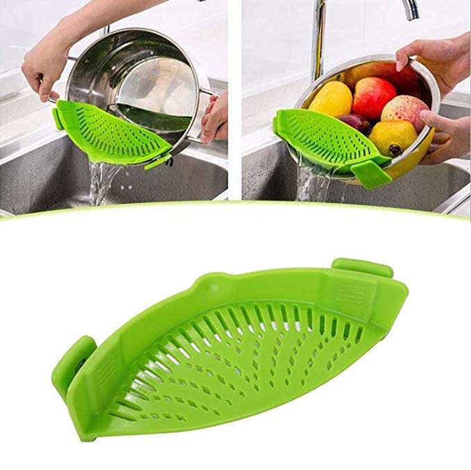 Passoire En Silicone Avec Clips - Lot De 2 - Filtre Universel Pour Casserole - Pour Pâtes, Légumes, Riz - Résiste à 230°C