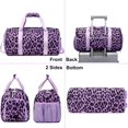 thumbnail image 2 of Sac de Sport pour Filles Sac de Danse Sac de Voyage pour Adolescentes Sac de Week-End Sac de Gym Sac de Ballet de Voyage avec Compartiments à Chaussures, Imprimé Léopard Violet, 2 of 4