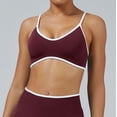 thumbnail image 4 of Arlun,Sports Bras for Women Wireless High Support Seamless Bralettes Full Coverage No Underwire Color Block Workout Bra for Running Exercise Yoga Gym Fitness Training Brick Red L, 4 of 5
