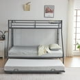 thumbnail image 4 of Zimtown Twin over Full Metal Bunk Beds with Daybed, Bed with Trundle, Bed Frame,Gray, 4 of 6