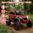 thumbnail image 2 of Juuar 12V Ride on Toys for Kids Boys Girls Age 3-6 Years, 2 Seater Electric UTV with Remote Control, Flashlights & Music, Up to 3.7 MPH, 390W Fun Ride on Car Truck Gifts for Birthday, Red, 2 of 10