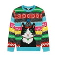 thumbnail image 2 of Holiday Hype Men's Festive Ugly Christmas Holiday Party Pull Over Sweater, VHS Cat, X-Large, 2 of 3