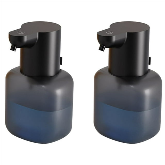 2X Dispensador Automático de Jabón Dispensador de Jabón en Espuma Sin Contacto 550 Ml Dispensador de Jabón en Espuma Ajustable Recargable por USB Negro