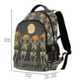 thumbnail image 2 of FORMRS Unisex Backpack Elementary School Travel Bookbag with Reflective Stripes, Beige Halloween Skeleton, 2 of 7