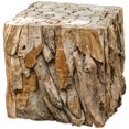thumbnail image 1 of Uttermost Teak Root Contemporary Wood Bunching Cube in Natural, 1 of 4