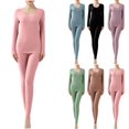thumbnail image 4 of ZQUUVOU Thermal Long Johns Set for Women Thermal Underwear Set Double Fleece No Show Base Layer Comfort Underwear Outfit Purple, 4 of 4
