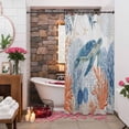 thumbnail image 4 of Sea Corals Turtle Shower Curtains for Bathroom, Summer Beach Sea Stars Washable Fabric Shower Curtain with Hooks Waterproof Bathroom Decor Sets, 60 x 72 Inches, 4 of 9