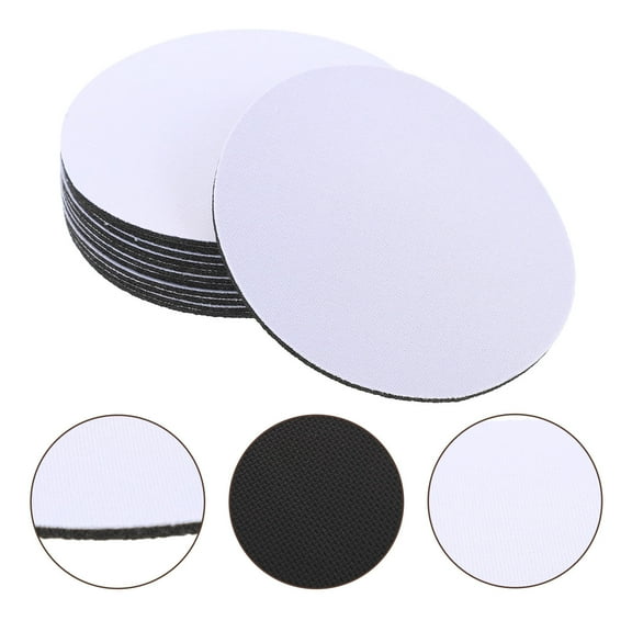 Raindrops Round Sublimation Blanks 10Pcs White Rubber Cloth Coasters For Hotel Table Protection