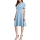 thumbnail image 4 of Vestido Midi Vintage Chic para Mujeres 2024 con Cuello Peter Pan L Azul Polvoriento, 4 of 6