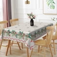 thumbnail image 5 of Duangreer Christmas Rectangle Tablecloth, Grey Grid Cartoon Holly Print Waterproof Wrinkle Resistant Table Cover for Party Picnic Decors, 60 x 84 Inch, 5 of 6