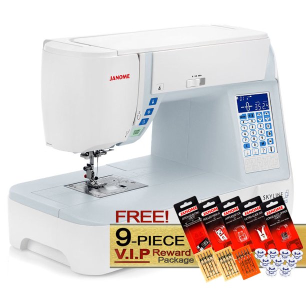 Janome Skyline S3 Computerized Sewing Machine w/ FREE! 9-Piece V.I.P