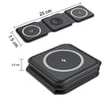 thumbnail image 5 of ZHAOCHENG Alfombrilla de carga inalámbrica plegable para iPhone, soporte de cargador inalámbrico compacto 3 en 1, alfombrilla de estación de carga portátil inalámbrica para Iwatch/AirPods/iPhone (negr, 5 of 5