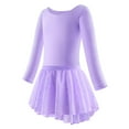 thumbnail image 3 of GYRATEDREAM Girls Long Sleeve Ballet Leotards with Shinny Skirts Criss-Cross Back Dance Dresses 5-12T, 3 of 12