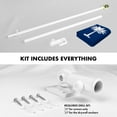 thumbnail image 2 of G128 Combo Pack: 5 Ft Tangle Free Spinning Flagpole (White) & South Carolina Flag 2x3 Ft Embroidered 220GSM Spun Polyester, Brass Grommets (Flag Included) Aluminum Flag Pole, 2 of 9
