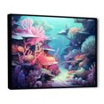 thumbnail image 2 of Designart "Aqua And Rose Subaquatic Realm" Coastal Coral Under Water Floater Framed Wall Art Living Room, 2 of 5