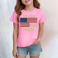 thumbnail image 2 of mgoYE 250th American Anniversary Girls Tee 4th of July Shirts for Girls Boys American Flag Patriotic Shirts 250 Anniversary USA Stars and Stripes Independence Day Tee Top(Pink,5-6 Years), 2 of 5