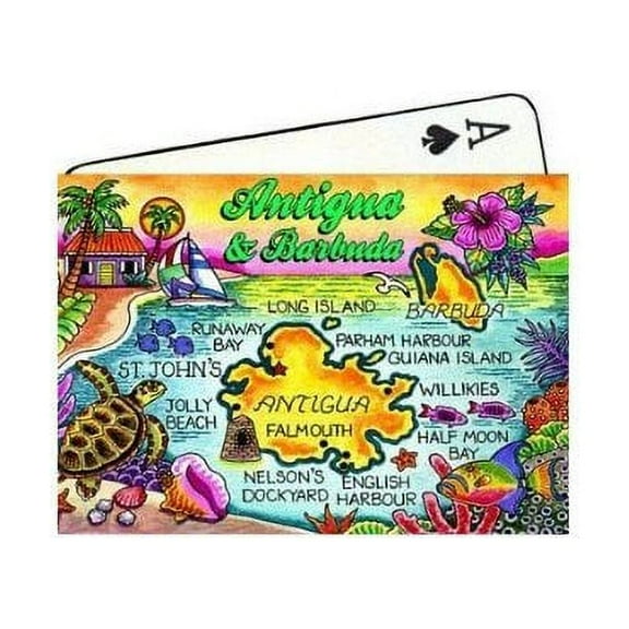 Antigua & Barbuda Map Collectible Souvenir Playing Cards