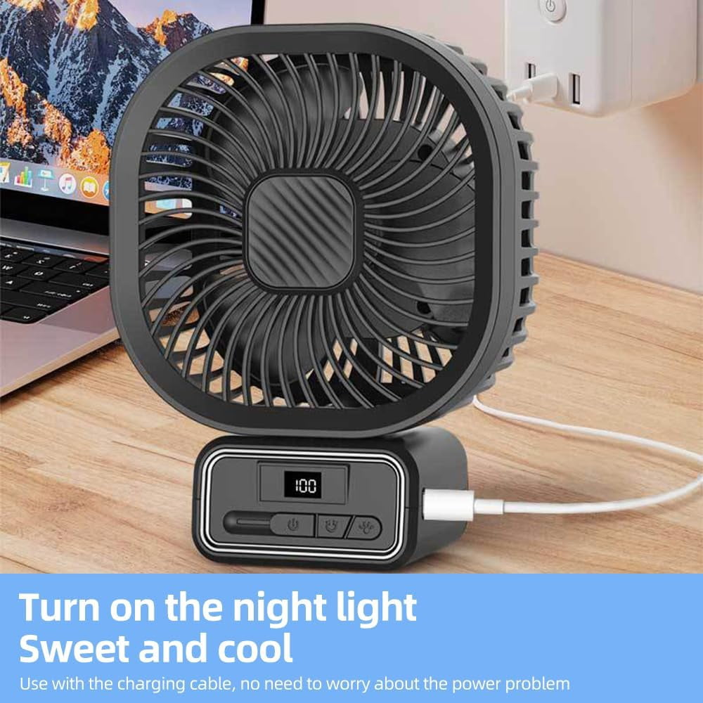 Mini Handheld Stroller Fan,5000mAh Personal Portable Car Seat Baby Fan with Flexible Tripod,Rechargeable Desk Fan with LED Lights Adjustable 3 Speeds for Travel Treadmill Golf Cart, Black