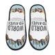 thumbnail image 1 of Balery World Travel Pantuflas de Casa de Felpa Silenciosas con Diseño Estampado, Zapatillas Cómodas Antideslizantes de Algodón para Interior-Large, 1 of 8