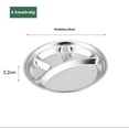 thumbnail image 5 of Redondo de 4 compartimentos, redondo de acero inoxidable de 4 compartimentos, plato redondo de acero de 4 compartimentos, plato de cena, vajilla, bandeja de desorden, 5 of 5