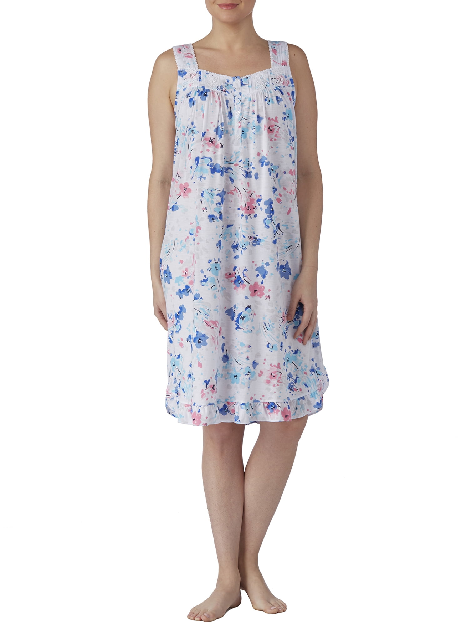 New Secret Treasures Sleeveless Blue Floral Nightgown Size 4X
