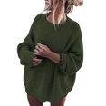thumbnail image 2 of Pullover Sweaters for Women 2025 Long Sleeve Crewneck Loose Plus Size Plain Ribbed Knit Sweater Tops Fall Winter Outfits, 2 of 6