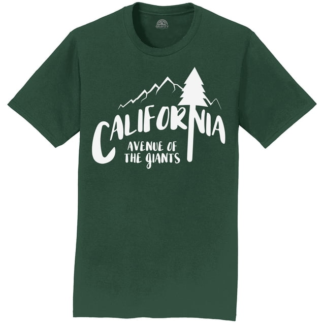Gravity Outdoor Co. Avenida de las gigantes camiseta para hombre - Logo blanco - Forest Green - 2x-Large Gravity Outdoor Co. Camiseta de manga corta
