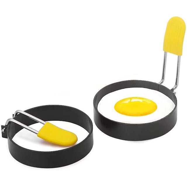 Huevo frito Huevo Shaper Panqueque Herramienta de cocina Panqueque de acero inoxidable 2ps