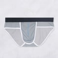 thumbnail image 3 of zeranth Men Briefs Transparent Mesh Perspective U-convex Panties Low-rise Quick Drying Breathable Fine Routing Briefs, 3 of 7