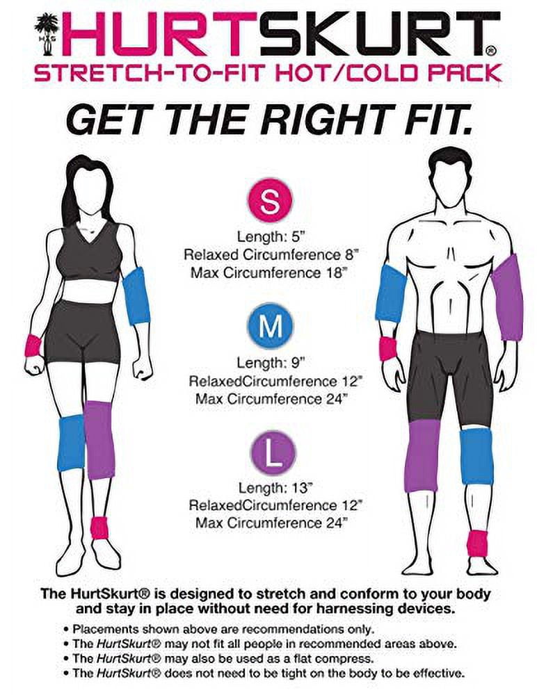 HurtSkurt - 2 in 1 - Harness-Free Fashionable Cold Therapy Compression Gel Sleeve & Ice Pack Stretch-to-Fit Large (Blackout)