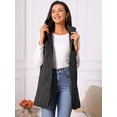 thumbnail image 5 of DARING DIVA Women's Stand Collar Sleeveless Puffy Jacket Lightweight Gilet S Black, 5 of 8