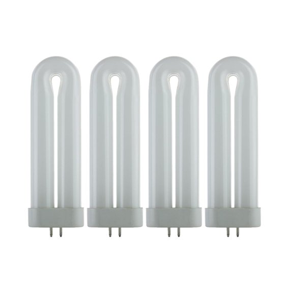 Diodesy- Pack of 4 FUL8T6 Replacement Black Light Bulb, T6 Fluorescent U-Shaped Bulb, 5.78 Inch Twin Tube UV Lamp for Bars/Night Club, 8 Watts, 120 Volts, 4-Pin GX10q Base, 368 Nanometer