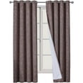 thumbnail image 3 of Sheetsnthings Floral Fannie 54-Inch Wide x 84-Inch Long Panel, Set of 2 Jacquard Thermal Insulated Blackout Curtains, Dark-Brown, 3 of 5