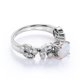 thumbnail image 3 of JeenMata Anillo de Bodas Vintage de 1 Uds con Piedra Natal de Octubre, Ópalo Welo Redondo y Moissanita en Oro Blanco de 18 K sobre Plata, 3 of 6