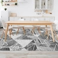 thumbnail image 5 of Washable Area Rug - Geometric Style Modern Rugs For Living Room, Bedroom, Machine Carpet Soft Non Slip Non Shedding Area Rug - Grey White-2x6ft, 5 of 5