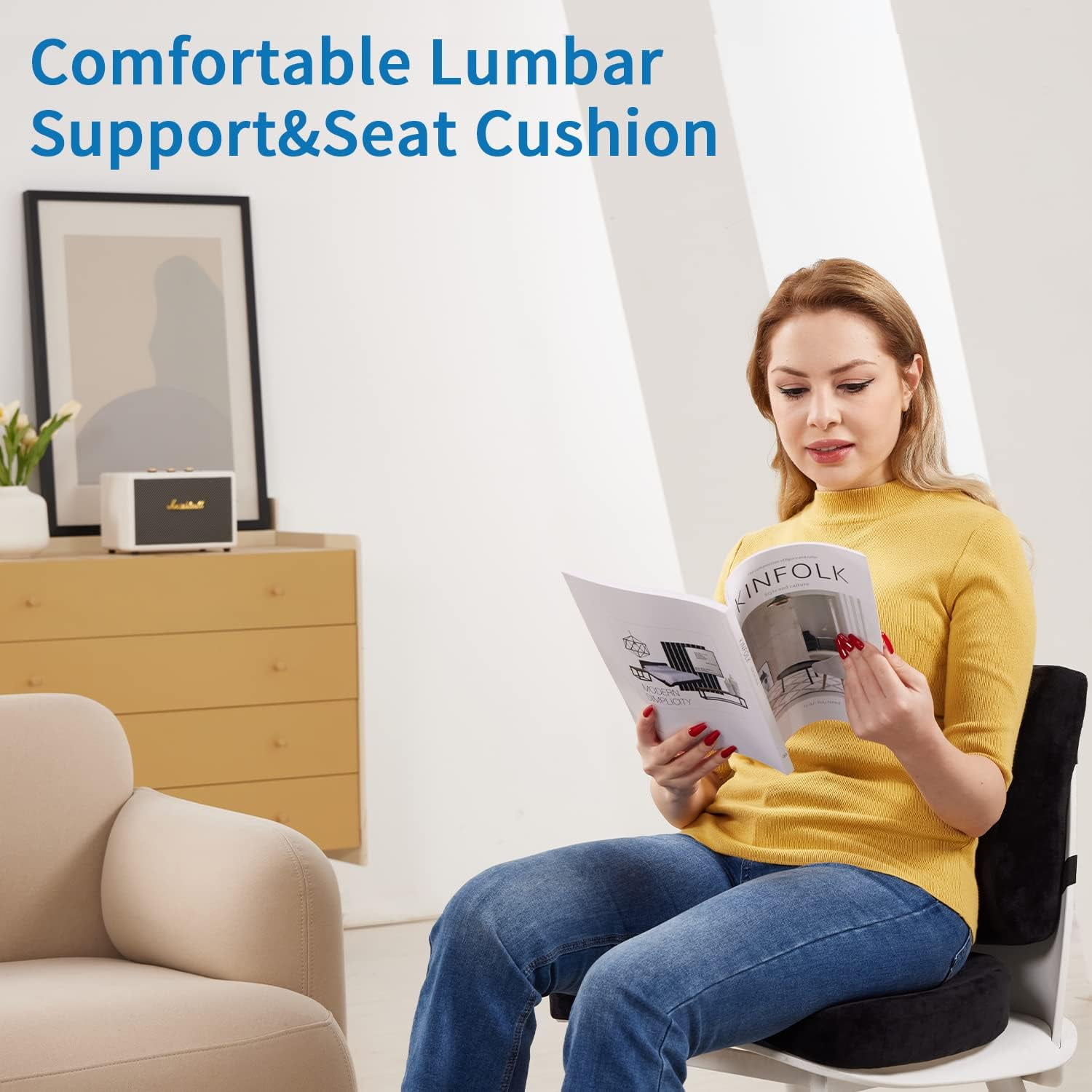 SKY-TOUCH Seat Cushion Lumbar Support Ergonomic Pillow 100% Memory F – SKY-TOUCH UAE - View #2