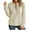 Beige, variant on Duoif Womens Sweatshirt, Women's Casual Hoodie - Solid Color Deep V-Neck with Splicing Sweatshirt for Women Beige L